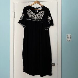Old Navy Embroidered Gauzy Cotton Maxi Dress, XXL Petite